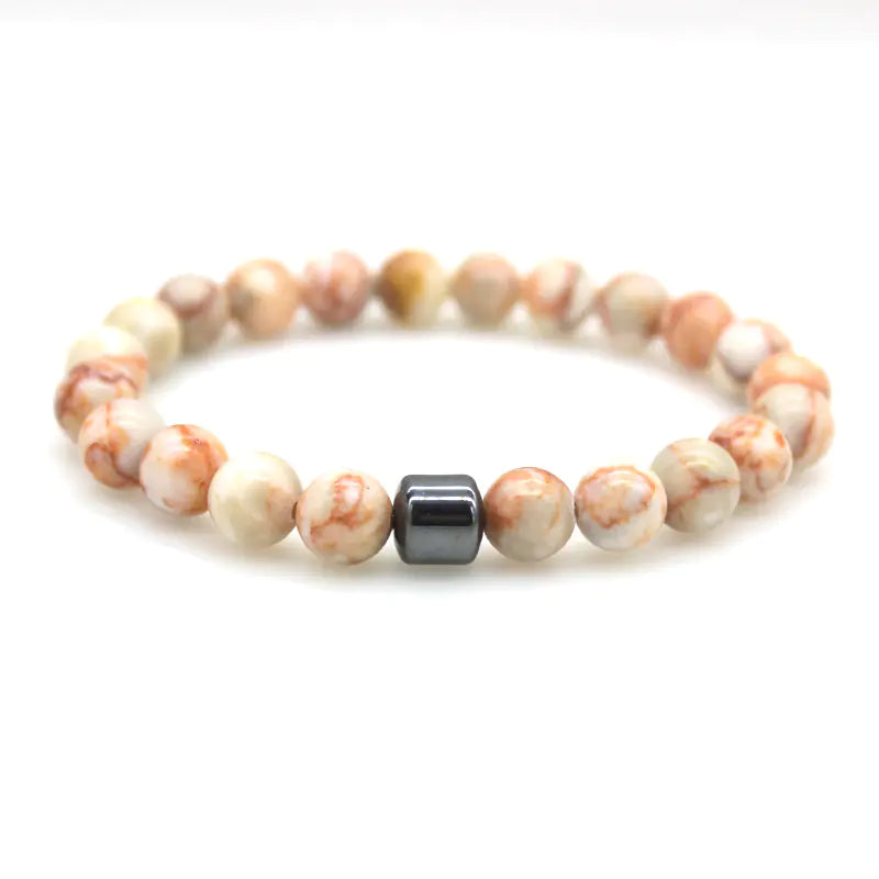 Tigereye and Volcanic Rock 8mm Bracelet