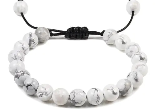 8mm Obsidian Agate Volcanic Rock Beaded Bracelet