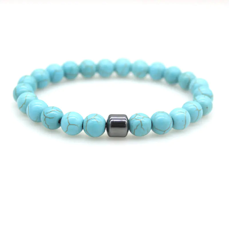 Tigereye and Volcanic Rock 8mm Bracelet