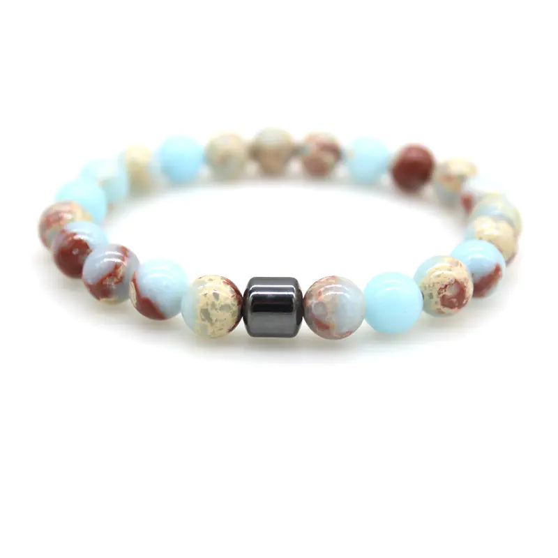 Tigereye and Volcanic Rock 8mm Bracelet